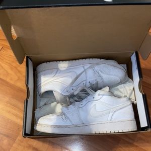 Leather white airjordan/nike collab